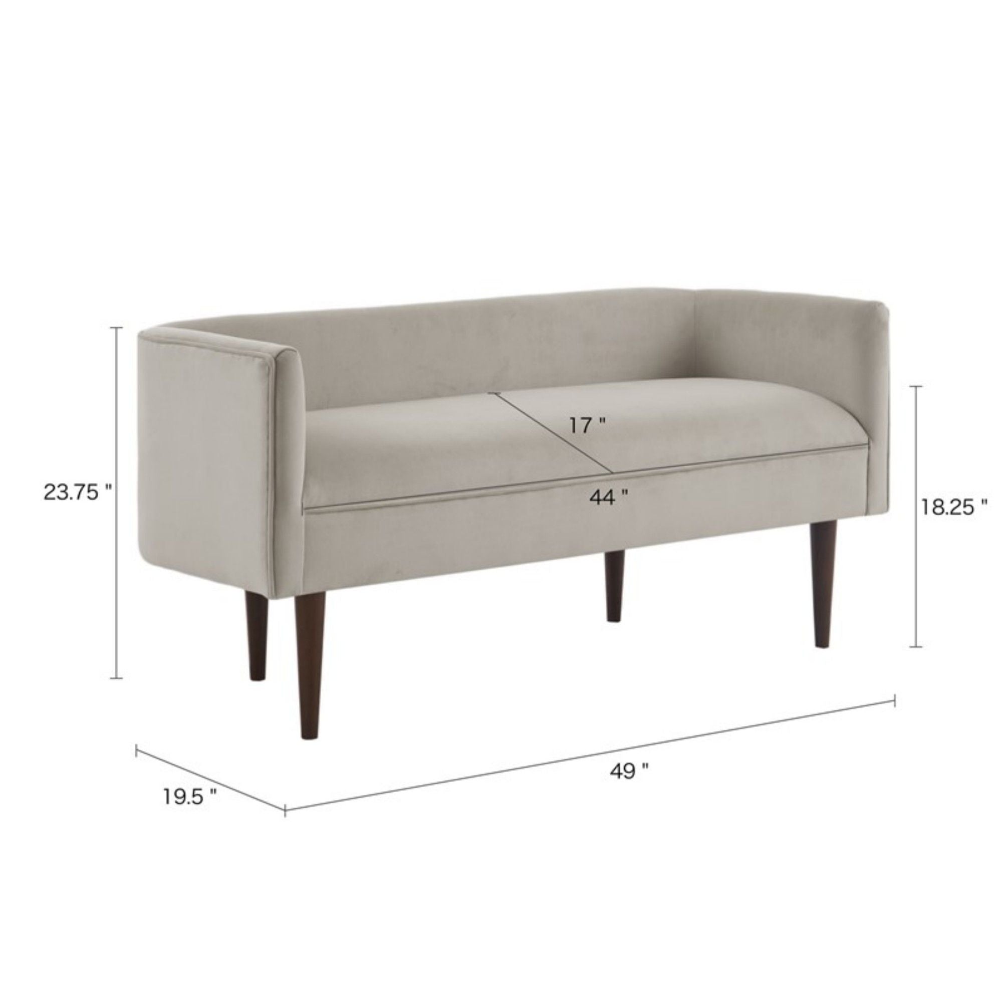 Farrah - Accent Bench With Low Back &amp; Sides - Cream