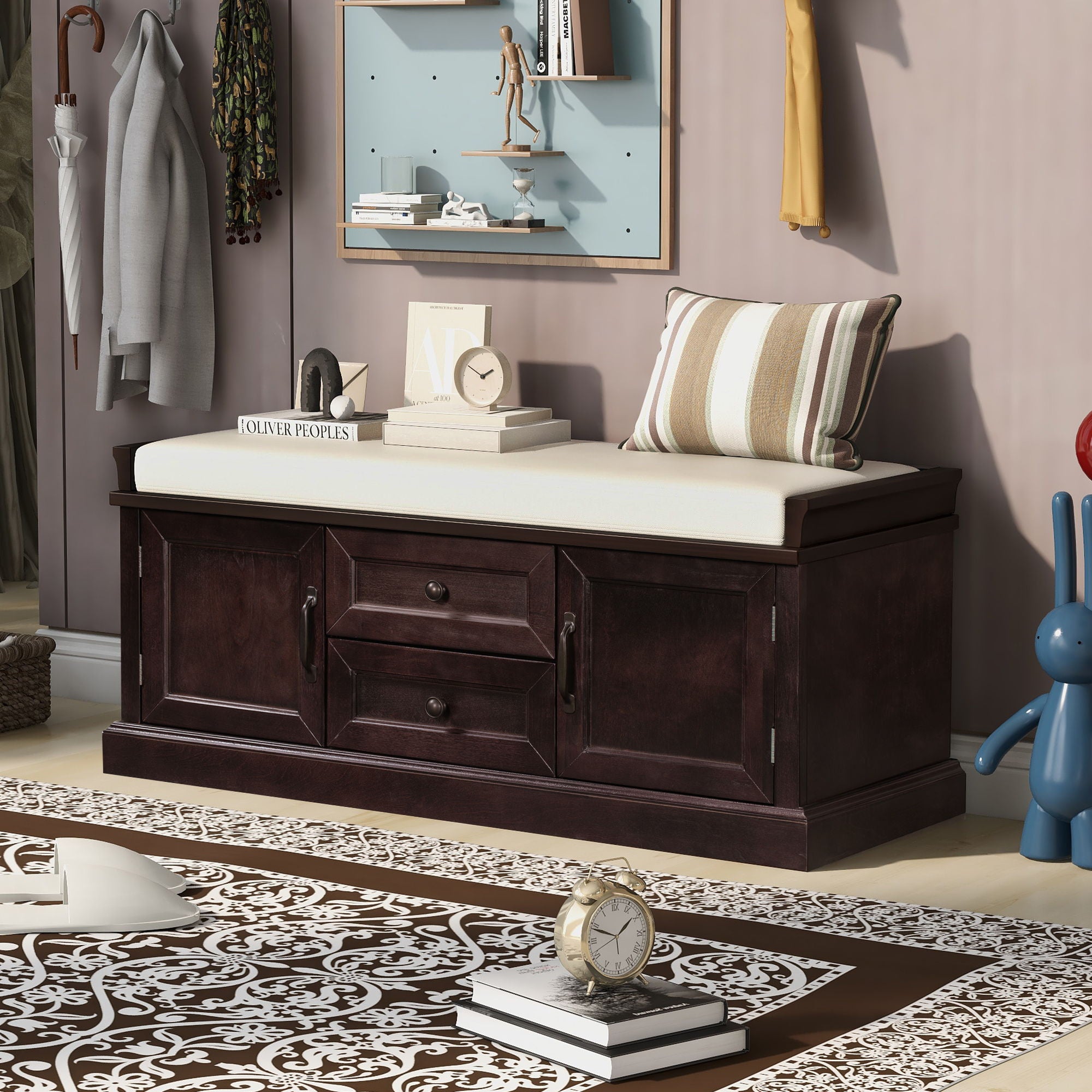 Hearth &amp; Haven Daisy - Storage Bench With 2 Drawers And 2 Cabinets