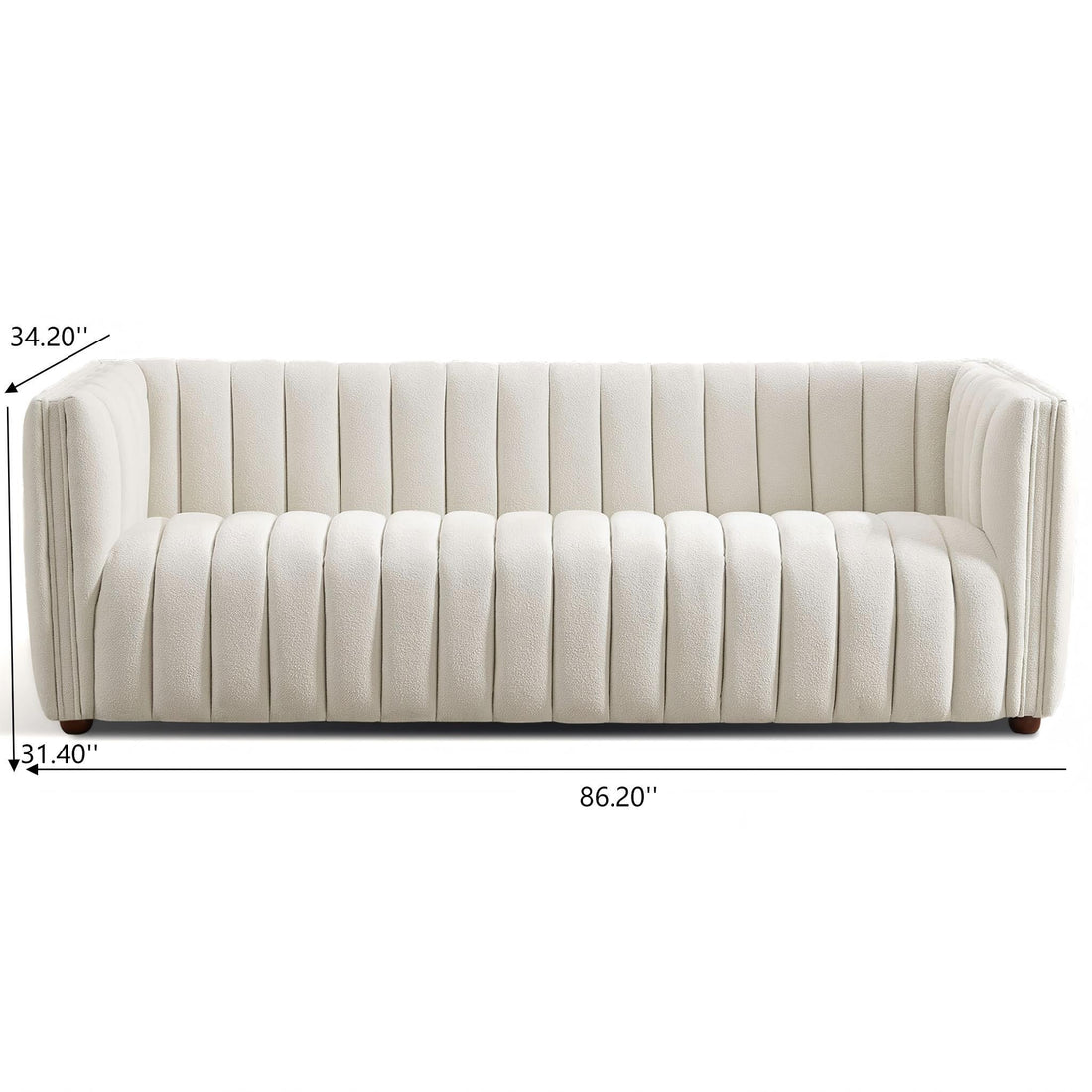 April - Mid-Century Modern Luxury Tight Back Boucle Couch