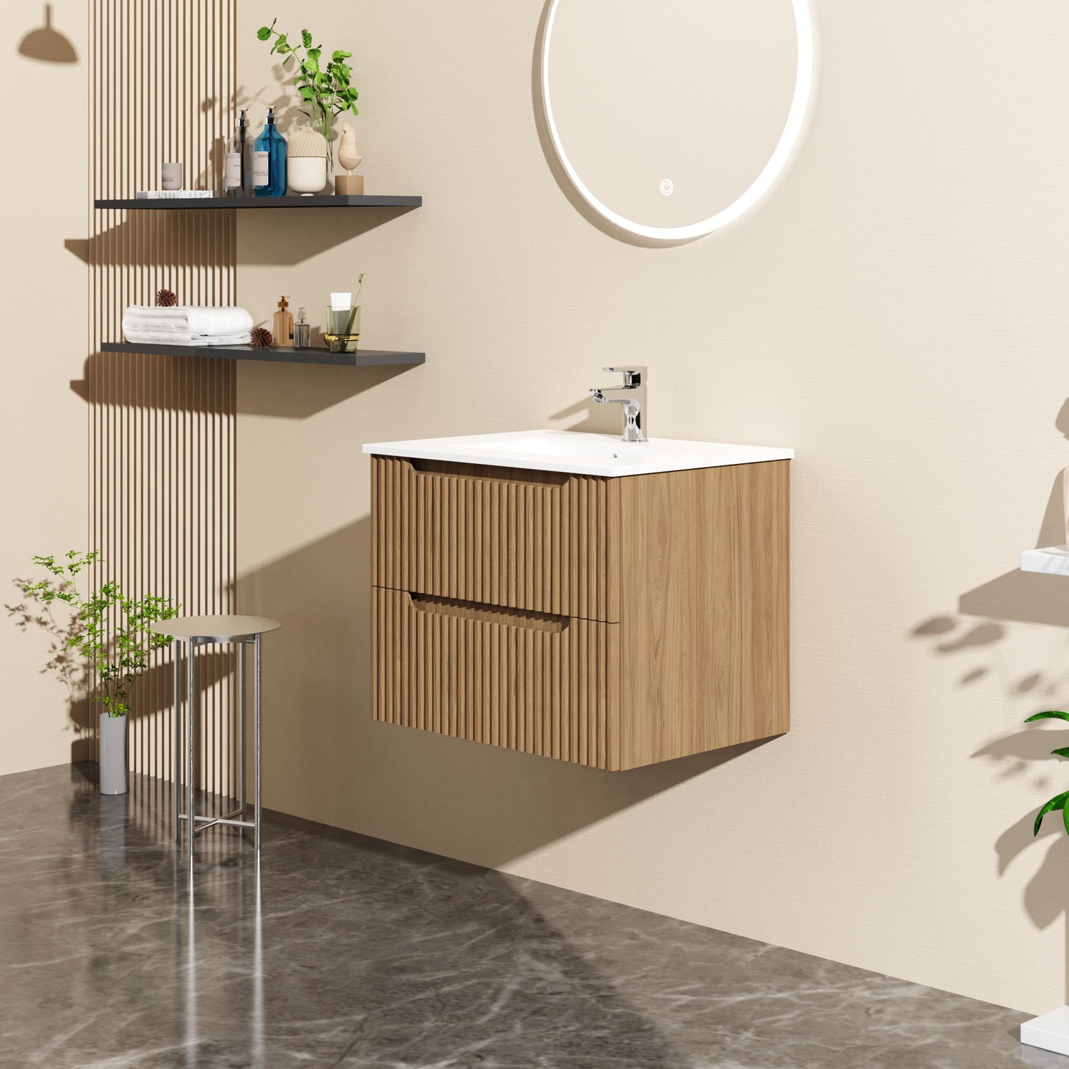 24&quot; Wall Mount Bathroom Vanity Cabinet Floating (Cabinet Only) - Walnut