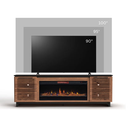 Graceland - Fireplace TV Stand Console For TVs Up To 100&quot; - Black, Bourbon