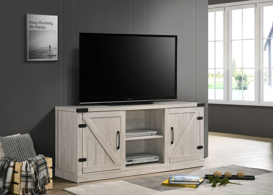 Salma - 58&quot; Wide TV Stand With 2 Open Shelves And 2 Cabinets