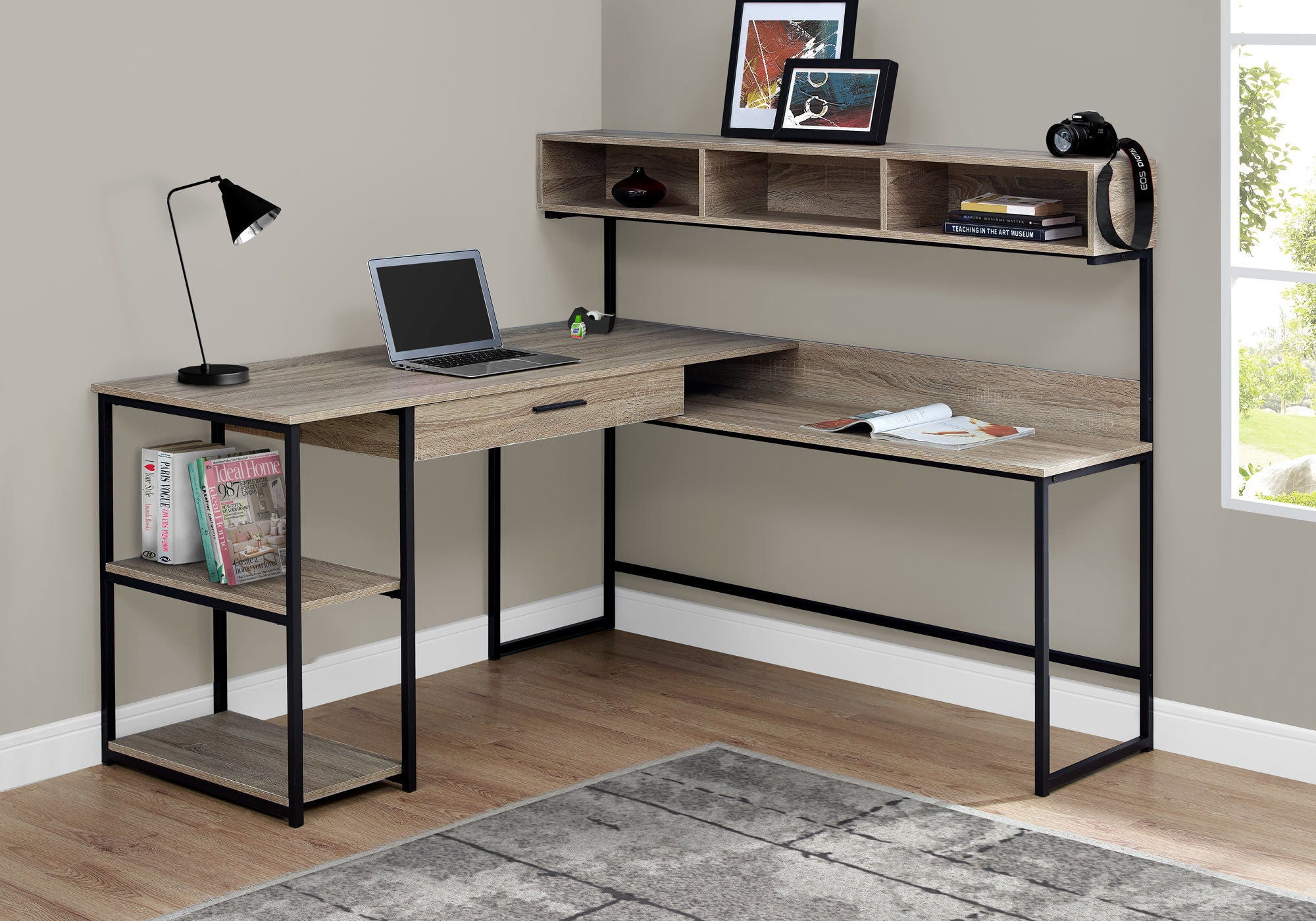 Computer Desk, Home Office, Corner, Storage Drawers, L Shape, Laptop, Contemporary &amp; Modern