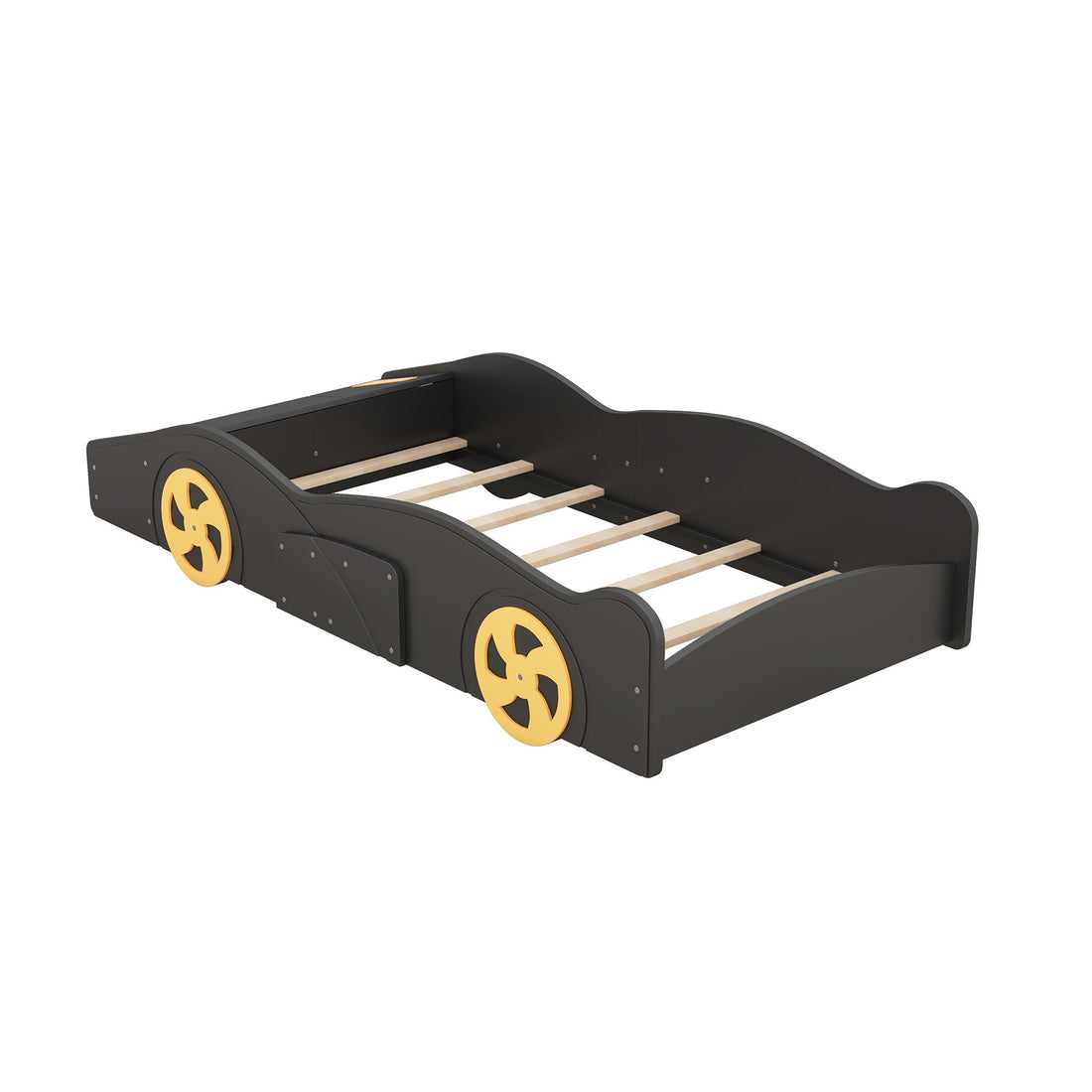 Race Car Shaped Platform Bed With Wheels And Storage