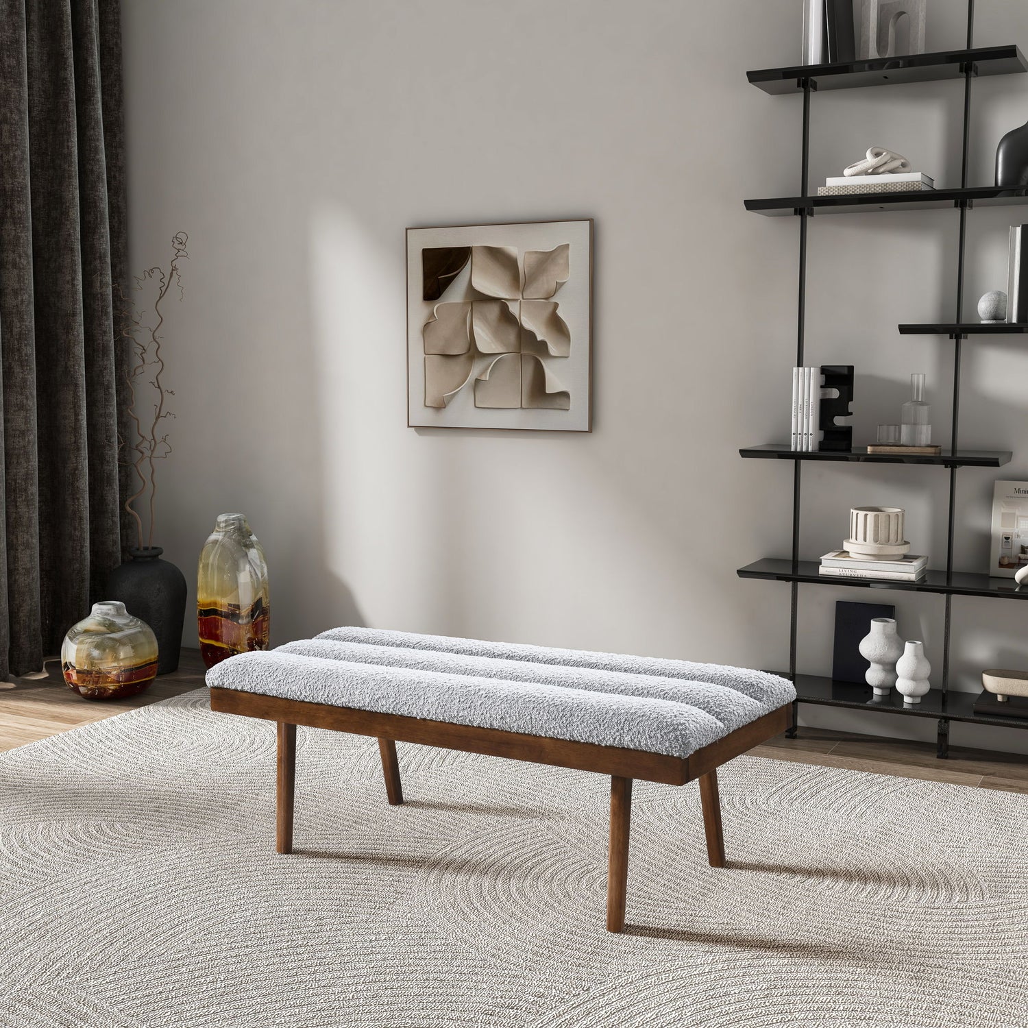 Troni - Bench - Brown / Light Gray