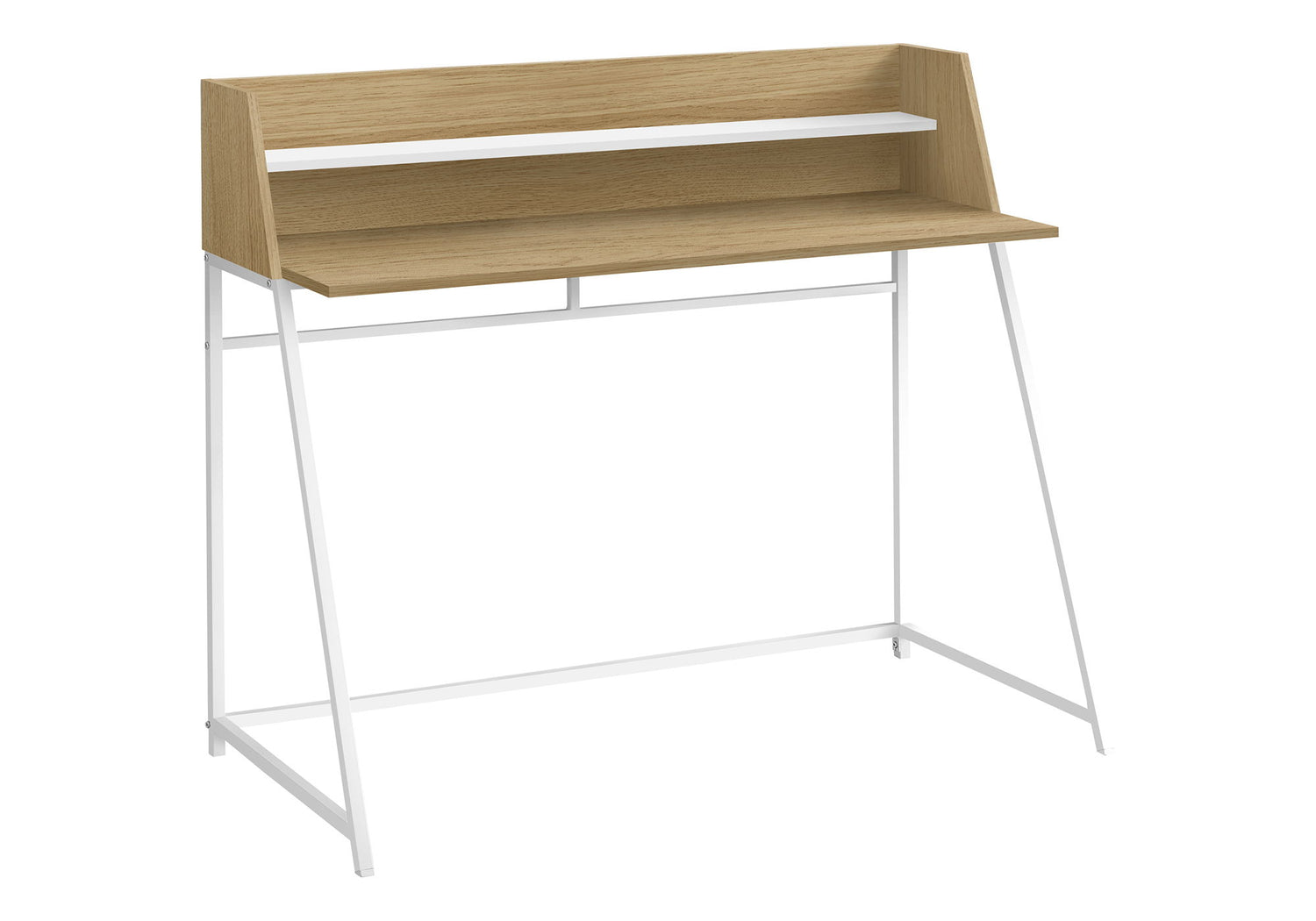Computer Desk For Home Office, Laptop, Storage Shelves, Marble Look Contemporary &amp; Modern