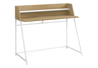 Computer Desk For Home Office, Laptop, Storage Shelves, Marble Look Contemporary &amp; Modern