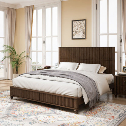 Platform Bed Frame &amp; Tall Headboard