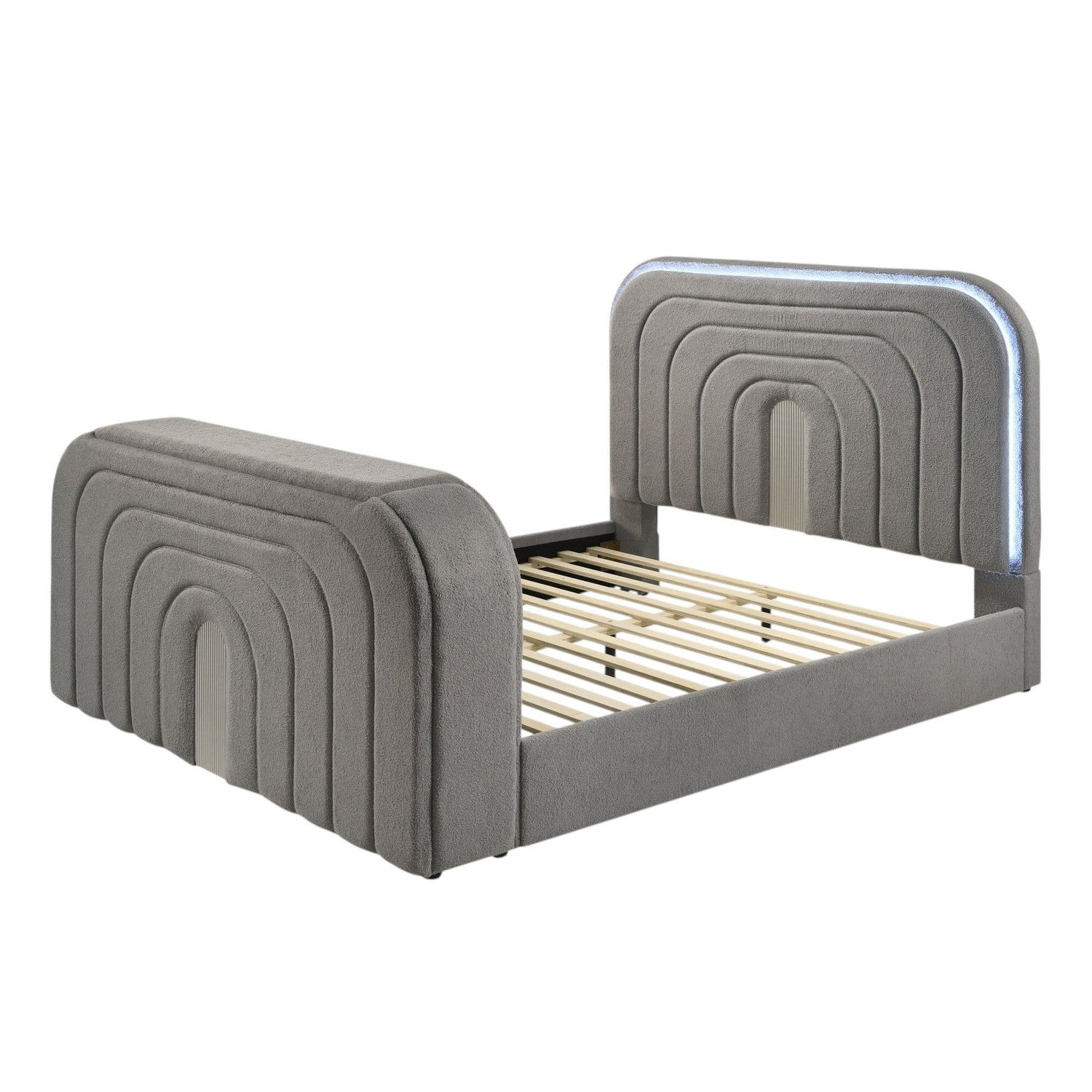 Shelyn - Bed With LED, TV Stand, Fireplace &amp; Bluetooth