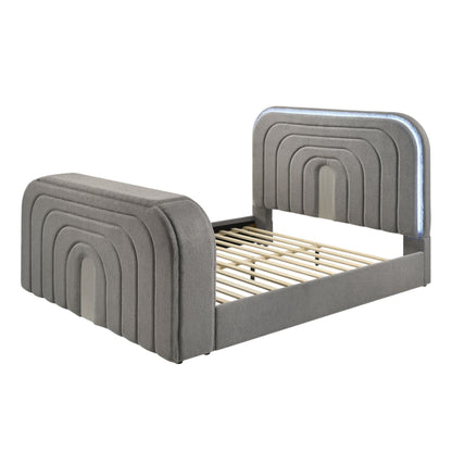 Shelyn - Bed With LED, TV Stand, Fireplace &amp; Bluetooth