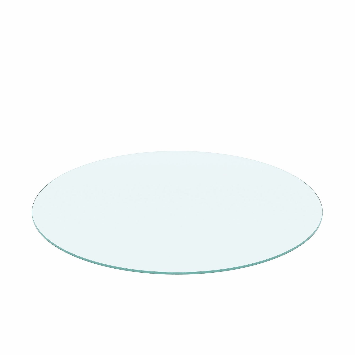 36&quot; Round Tempered Glass Table Top Clear Glass 1 / 4&quot; Thick Flat Polished Edge - Transparent