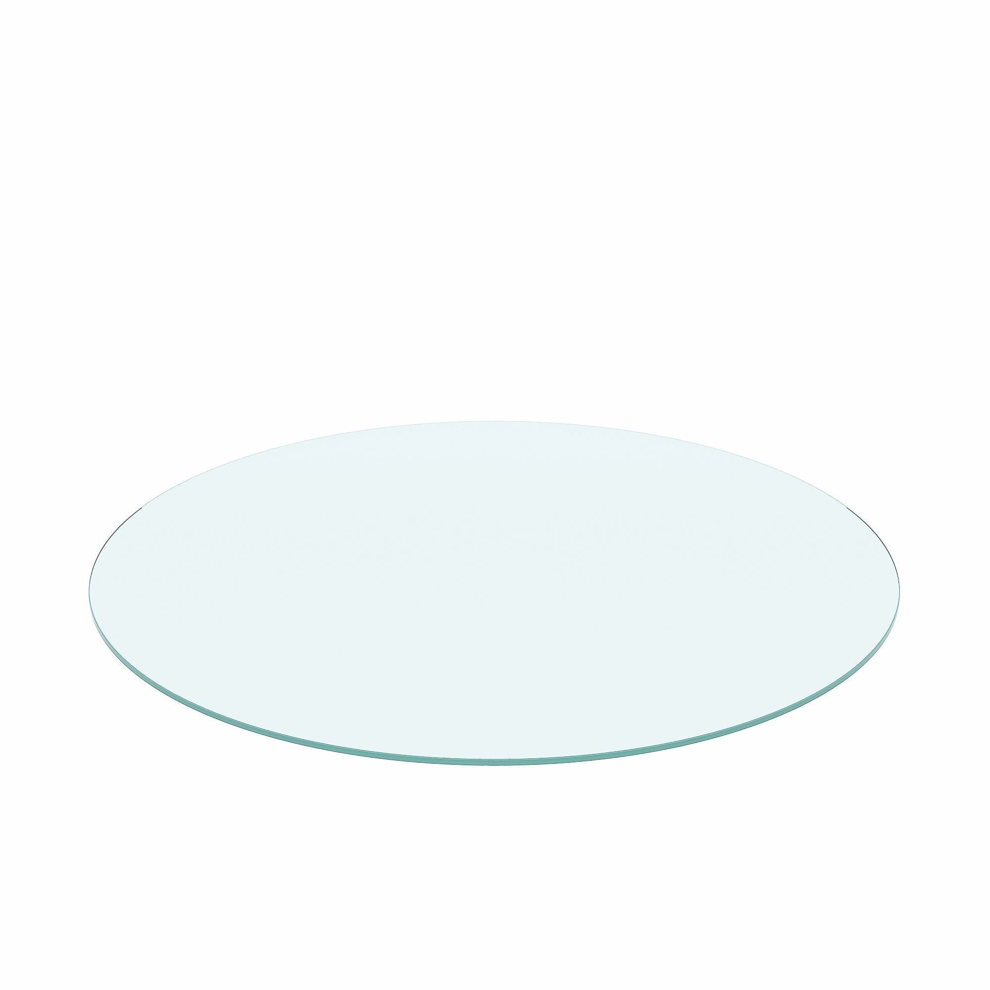 36&quot; Round Tempered Glass Table Top Clear Glass 1 / 4&quot; Thick Flat Polished Edge - Transparent