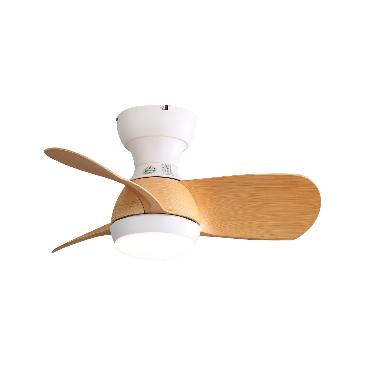 23&quot; Bedroom Ceiling Fan With 3 Color Dimmable 3 ABS Blades Remote Control Dc Motor Black With 18W Led Light