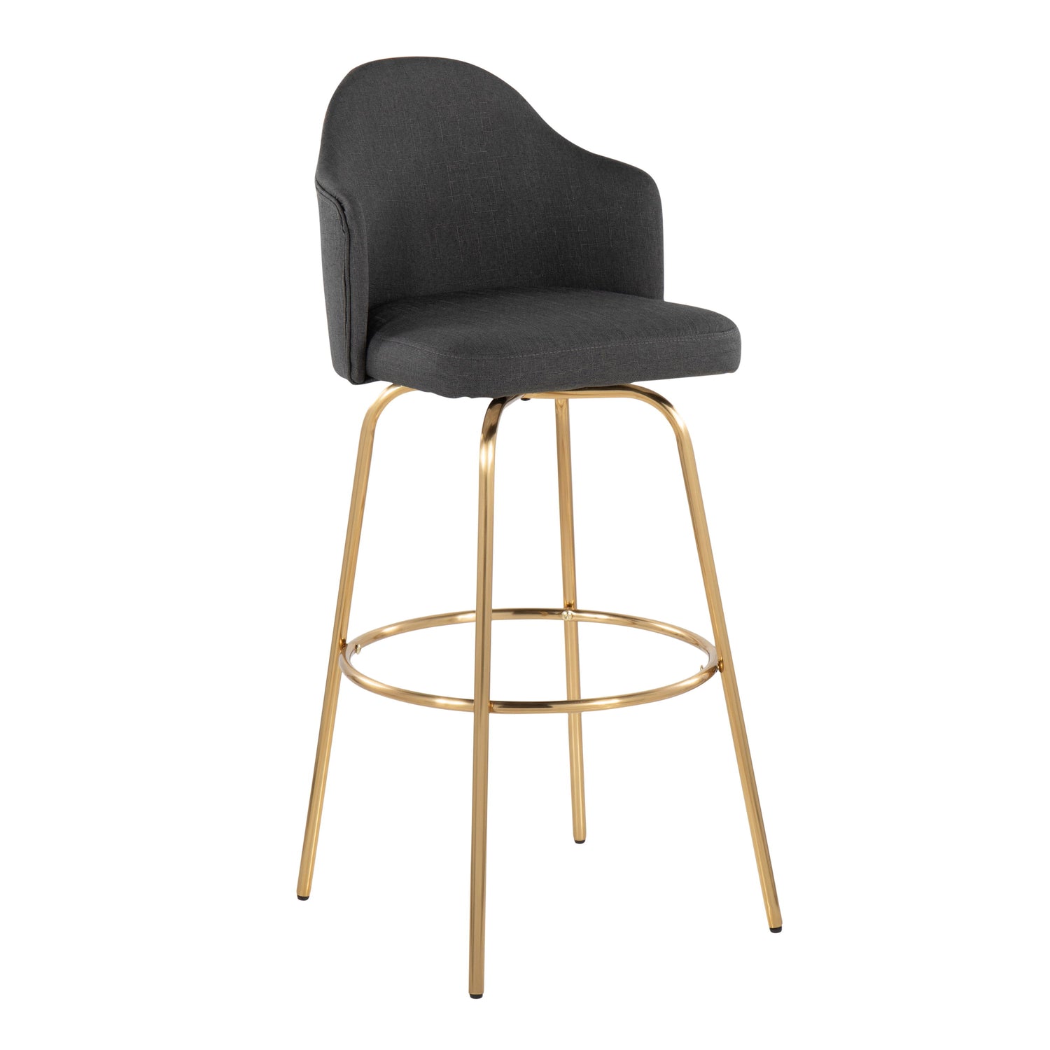 Ahoy - Contemporary Fixed Height Bar Stool &amp; Round Footrest (Set of 2)