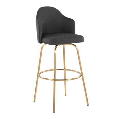 Ahoy - Contemporary Fixed Height Bar Stool &amp; Round Footrest (Set of 2)