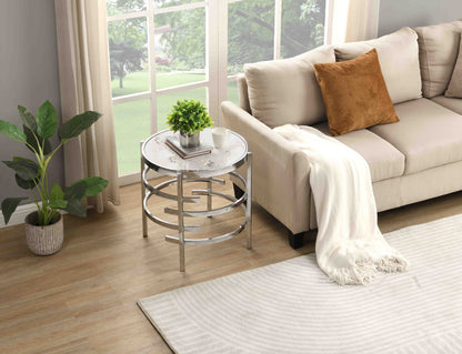 Elegant Round Table With Sintered Stone Top &amp; Sturdy Metal Frame