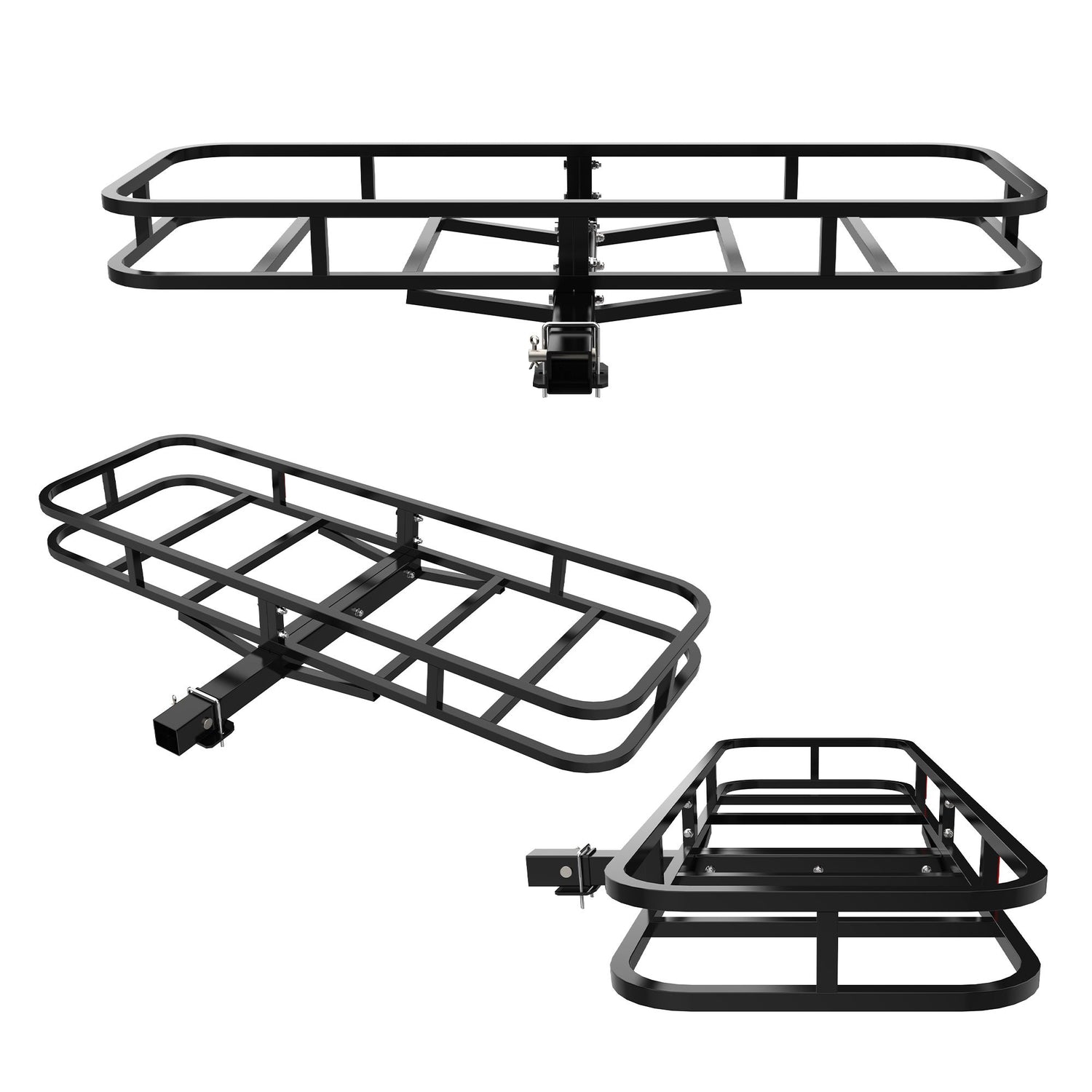 Heavy Duty Alloy Steel Cargo Basket With 500 Lbs Load Capacity In For Cars, Suvs, Trucks, And Trailers - Black