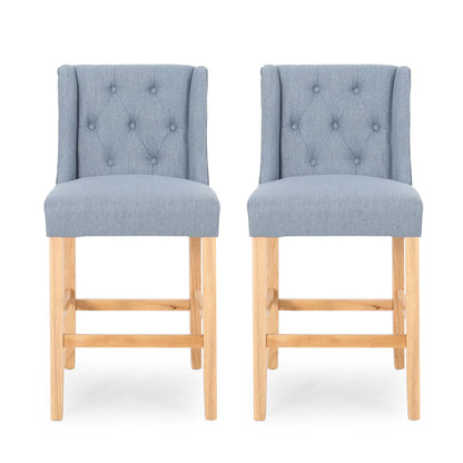 Vienna - Contemporary Fabric Tufted &amp; Wingback Counter Stools (Set of 2)