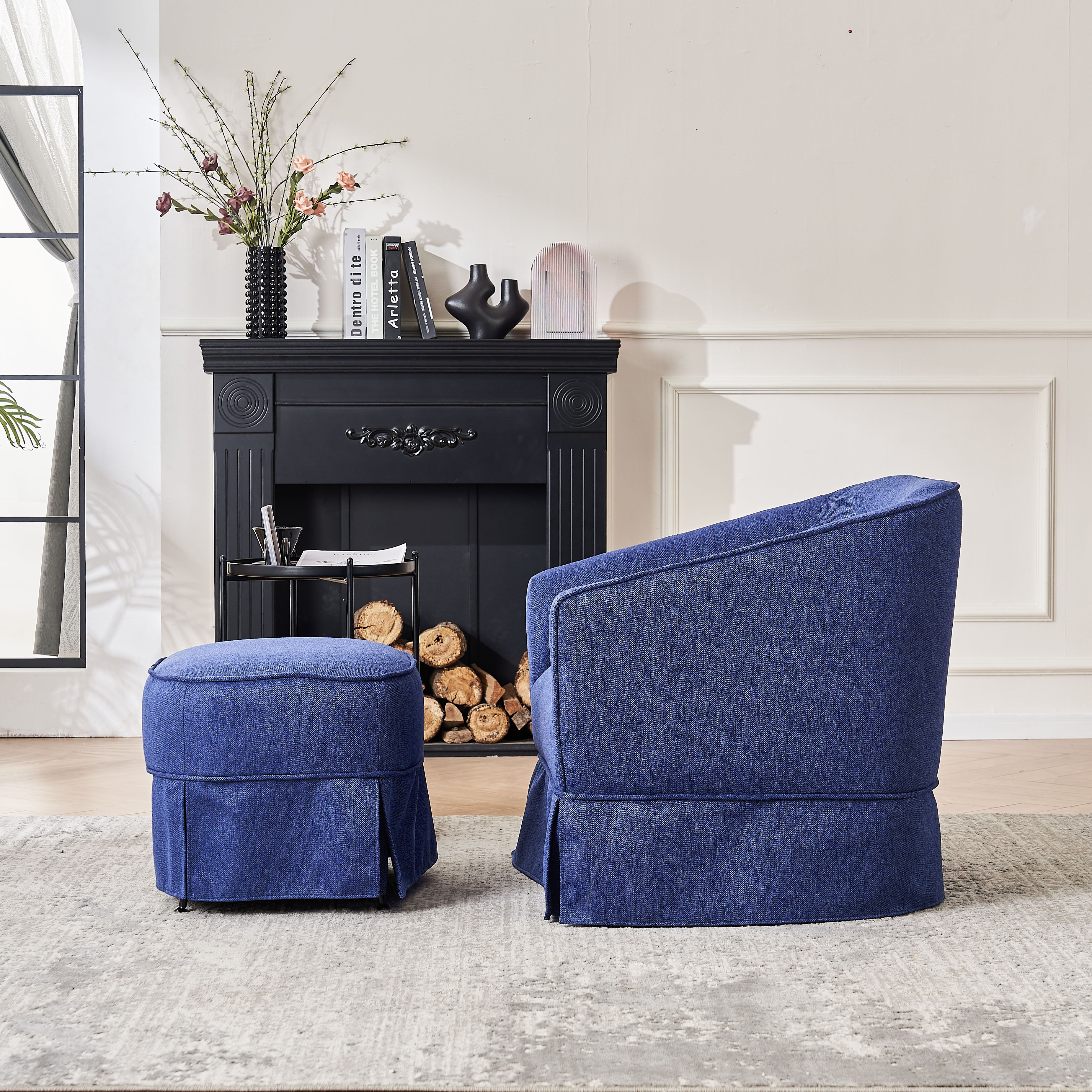 Swivel Accent Chairs Armchair For Living Room, Round Barrel Chairs