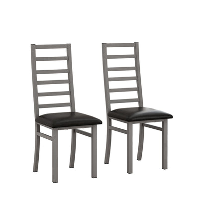 Metal Dining Chairs With Steel Legg, High Back Armless Design