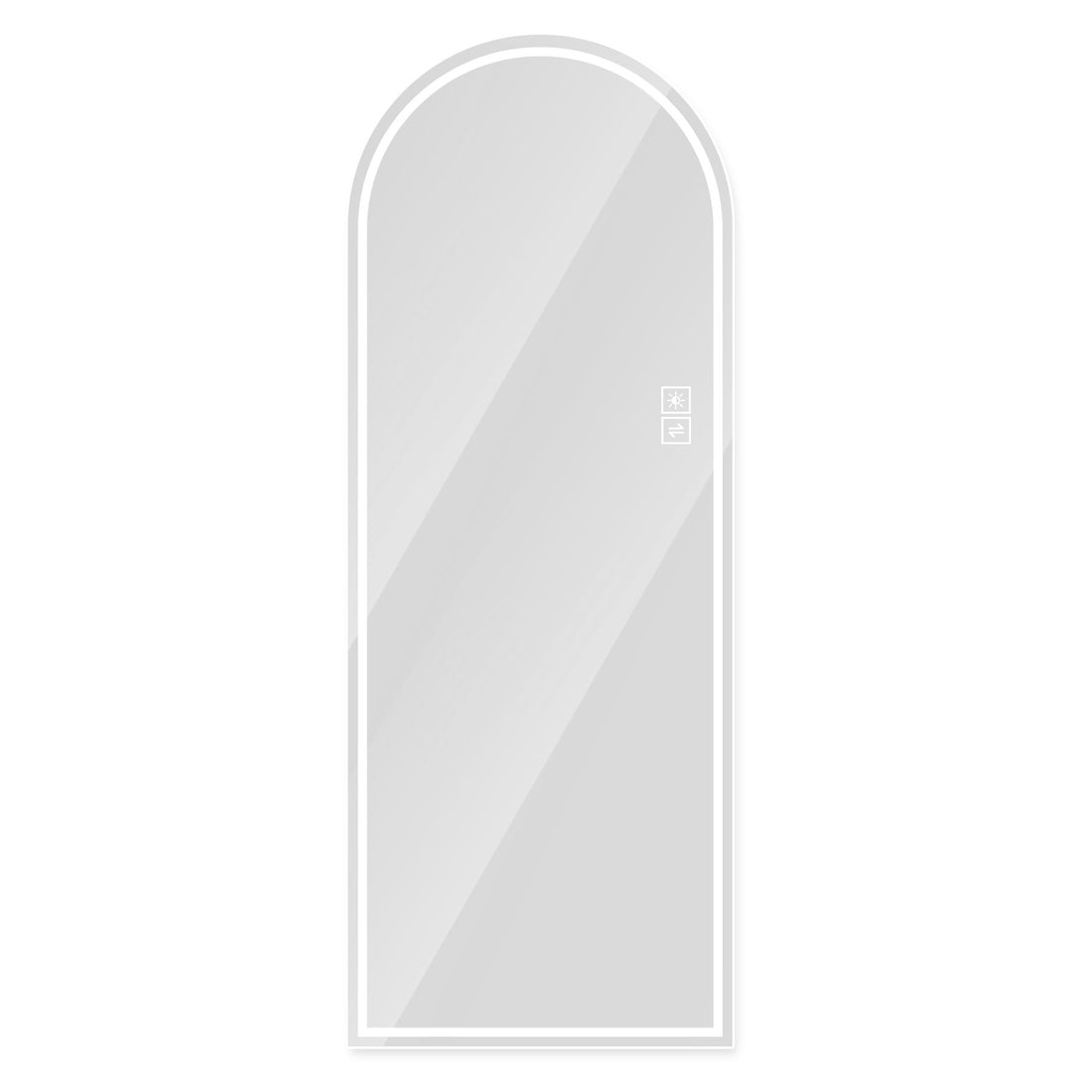 Arch Design LED Full Length Mirror, Dimmable, High Definition, Explosion Proof, 65&quot; X 21&quot; - Silver