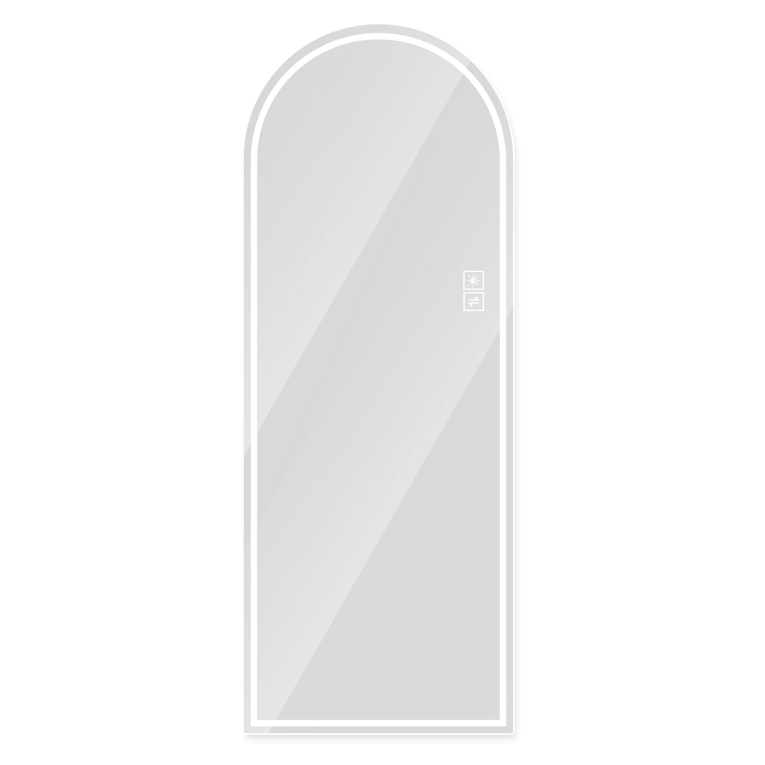 Arch Design LED Full Length Mirror, Dimmable, High Definition, Explosion Proof, 65&quot; X 21&quot; - Silver