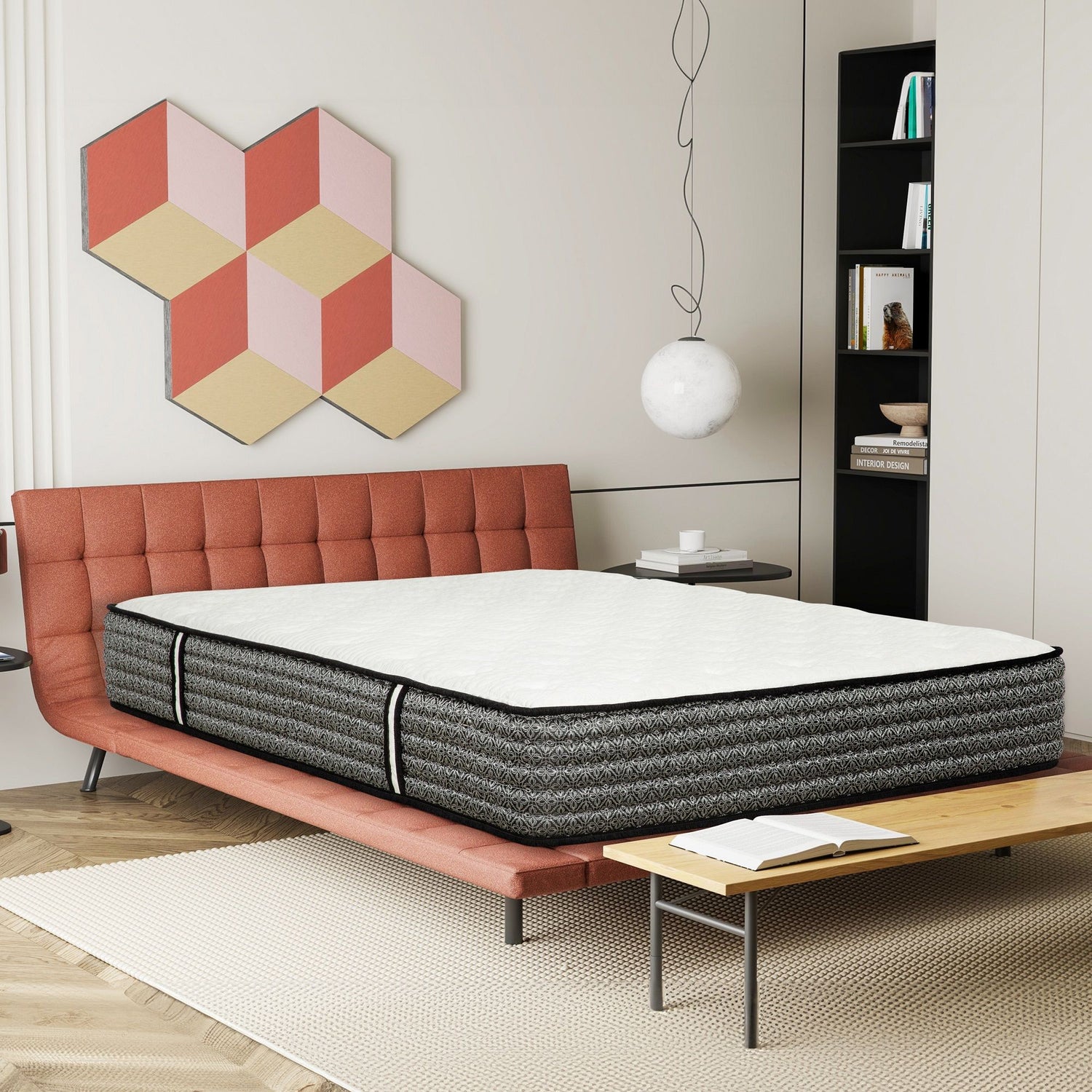 Premium 12&quot; Queen Size Hybrid Mattress In A Box Soft Gel Memory Foam Top With Cooling Technology - Gray / White