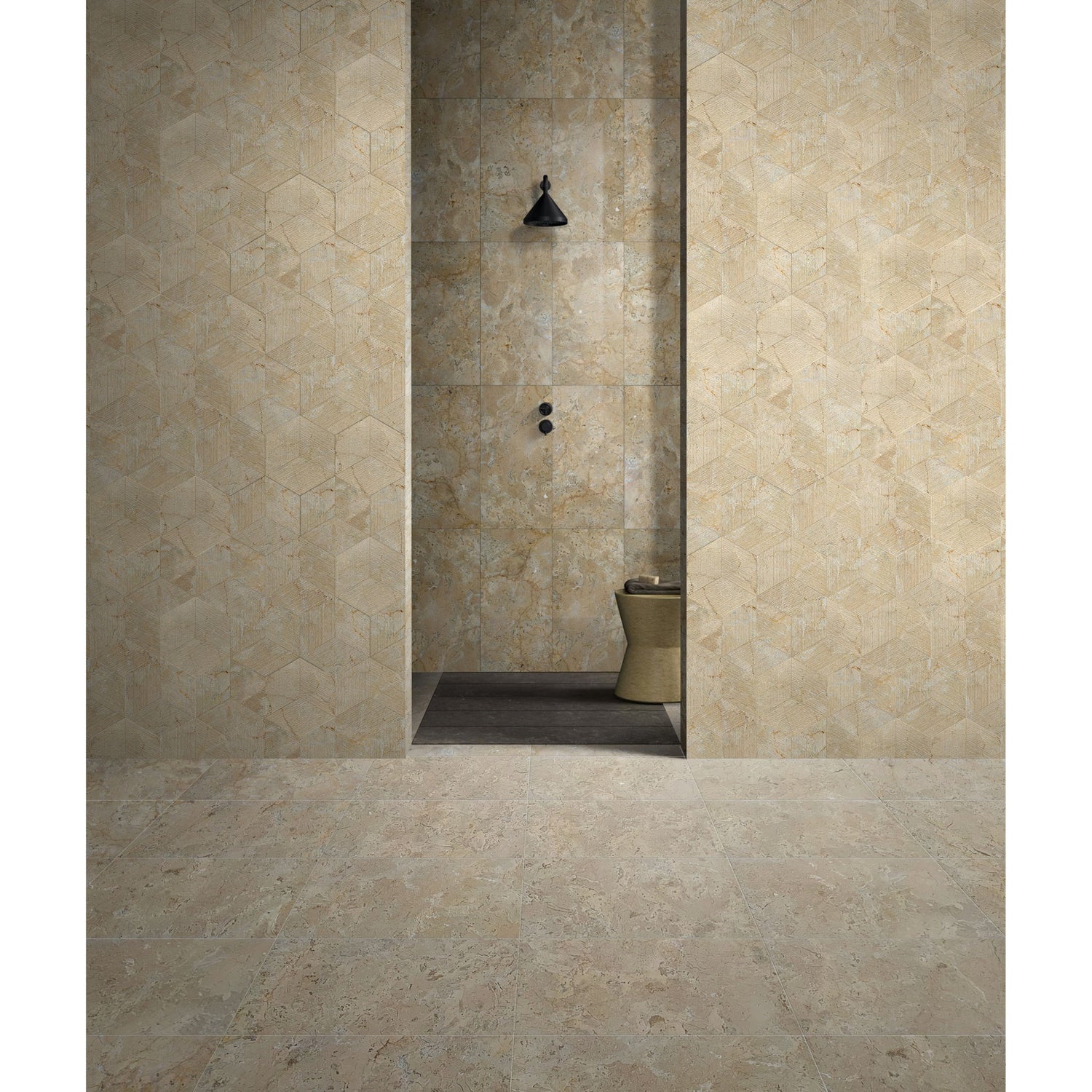 Marble Tile For Floor And Wall Honed 12 X 24&quot; Stone (Set of 4) - Beige / Gold