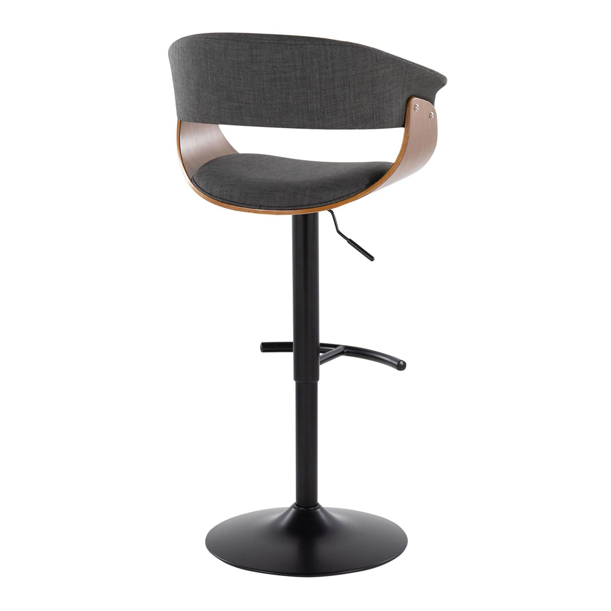 Vintage Mod - Mid Century Modern Adjustable Height Barstool With Swivel &amp; Rounded T Footrest (Set of 2)