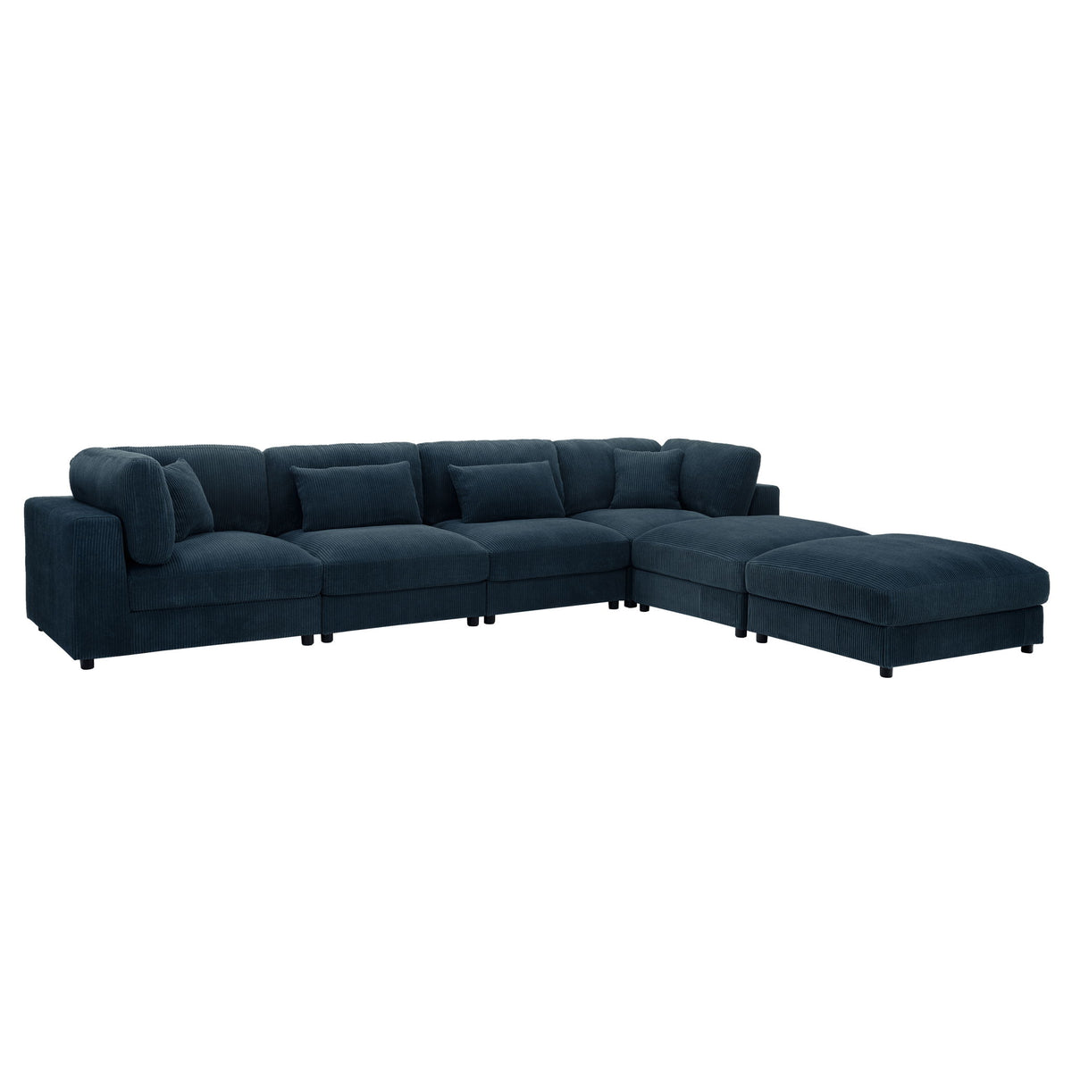 Upholstered Modular Sectional &amp; Custom Configuration And Toss Pillows