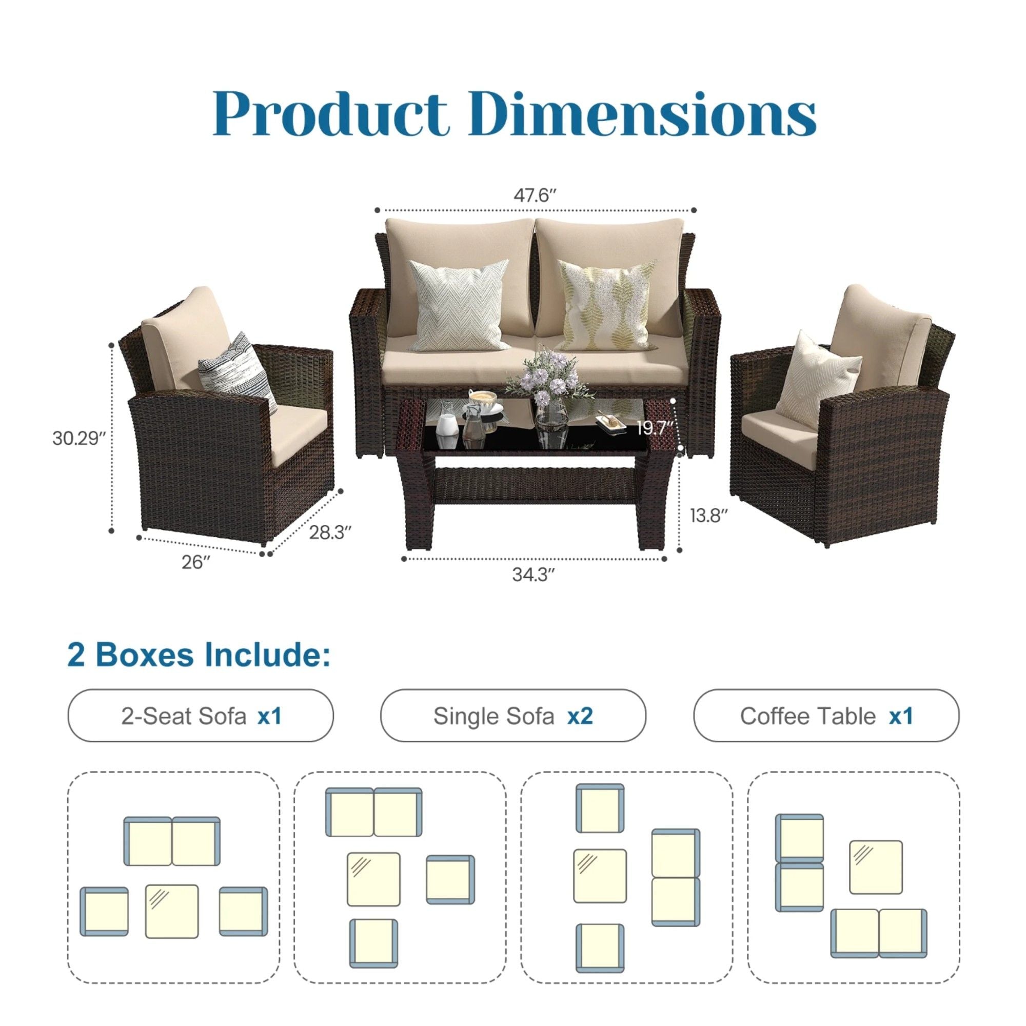 Modern Patio Set With Table And Cushions