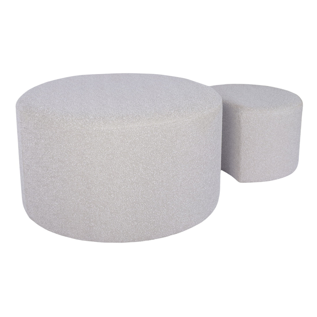 Upholstered Nesting Coffee Tables, Side Table, Footrest, Ottoman &amp; Seat For Living Room Bedroom Entryway Office (Set of 2) - Beige