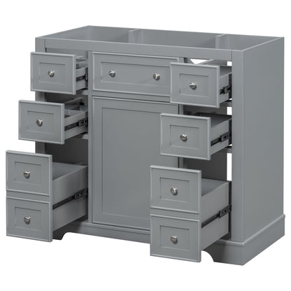 Modern Bathroom Vanity Base Only With 1 Cabinet And 6 Drawers