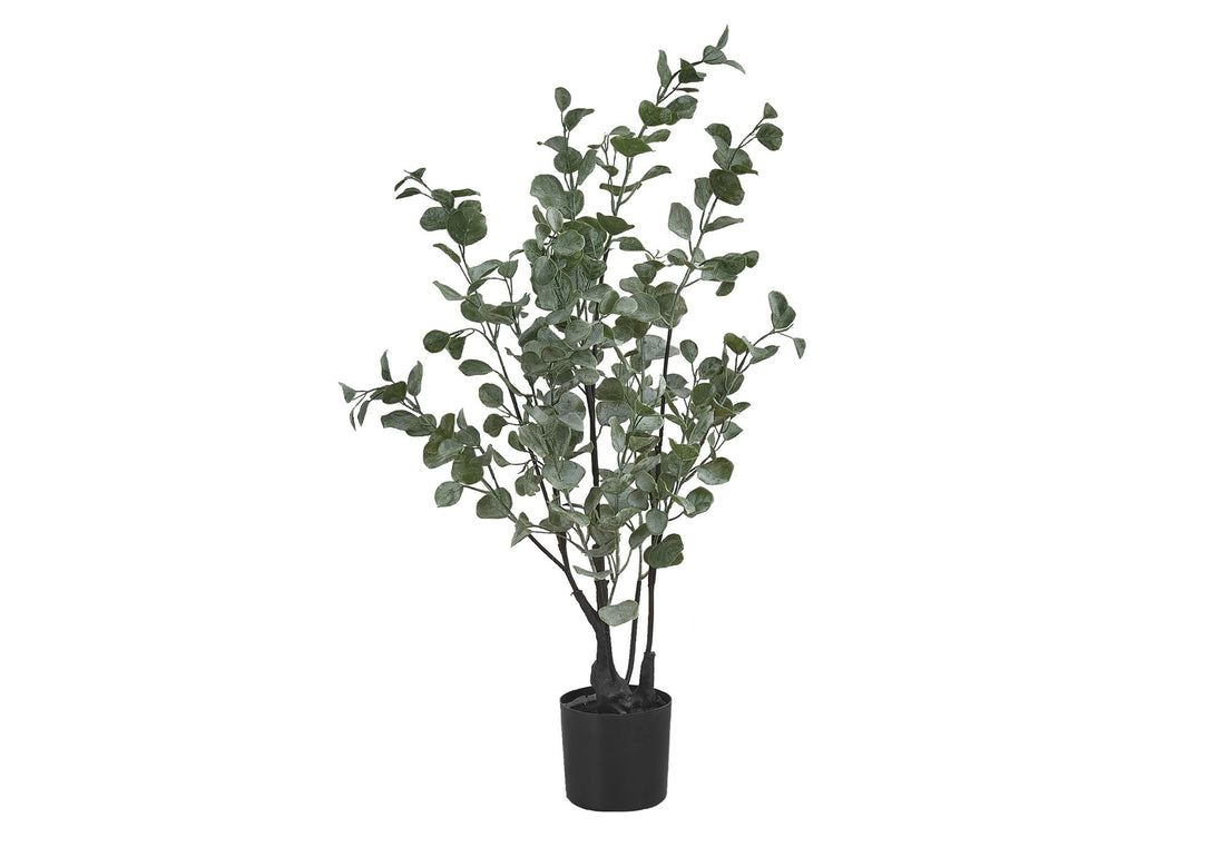 35&quot; Tall, Artificial Plant, Eucalyptus Tree, Indoor, Faux, Fake, Floor, Greenery, Potted, Decorative - Green / Black