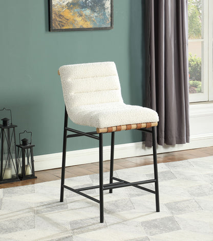 Lahni - 17&quot; Boucle Fabric Counter Height Chair