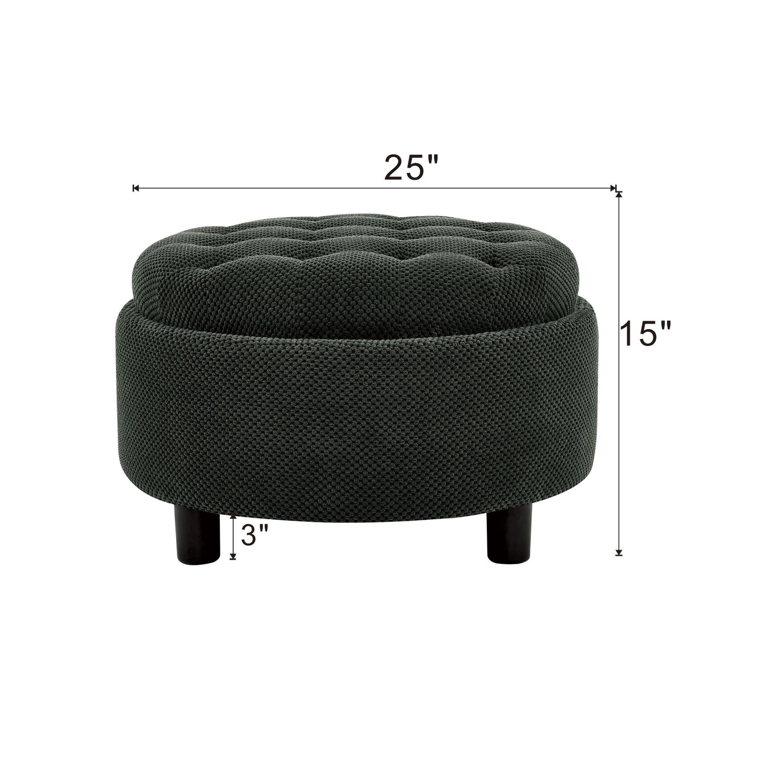 Storage Round Footstool Table Ottoman