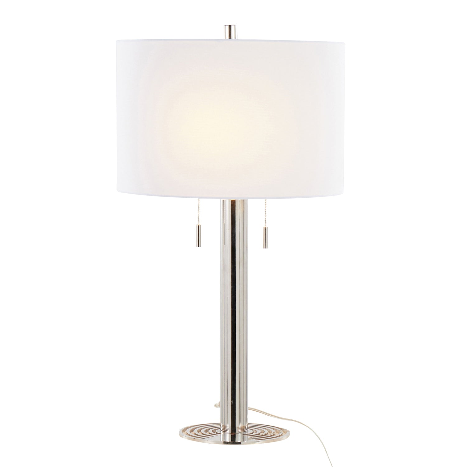 Master - 29&quot; Contemporary Table Lamp (Set of 2) - Polished Nickel / White