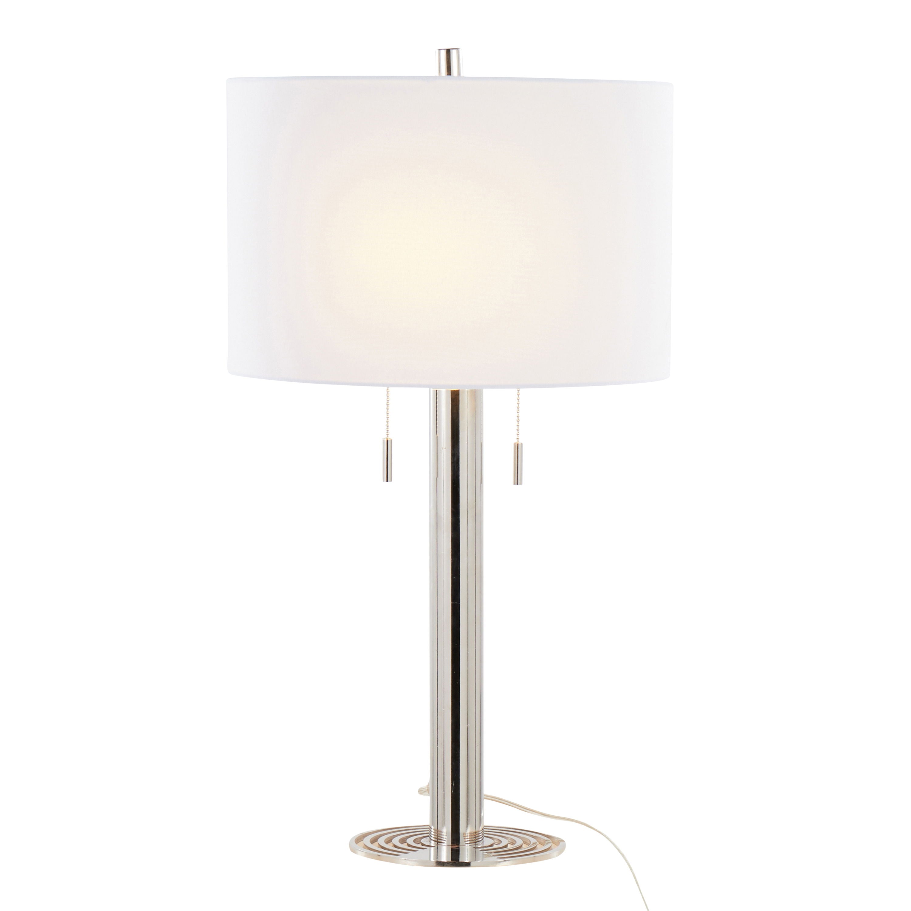 Master - 29&quot; Contemporary Table Lamp (Set of 2) - Polished Nickel / White