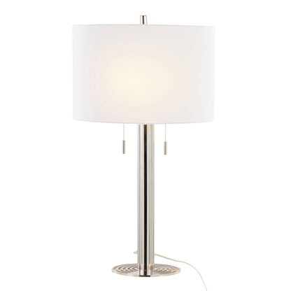 Master - 29&quot; Contemporary Table Lamp (Set of 2) - Polished Nickel / White