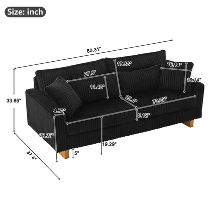 Modern Loveseat Sofa With 4 Pillows