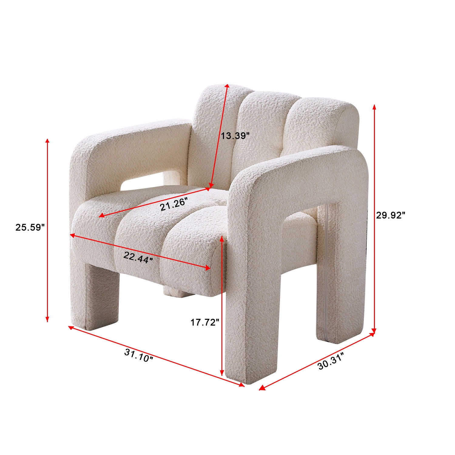 31.10&quot; Boucle Upholstered Accent Chair