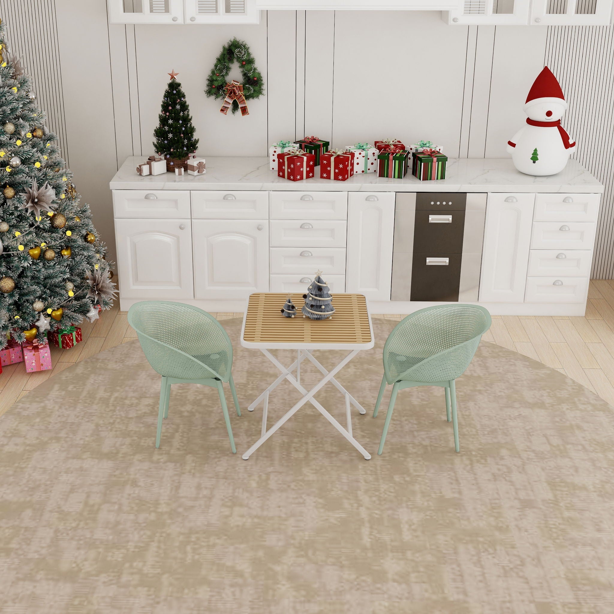 2 Pack Lounge Chair Set &amp; Folding Square Table