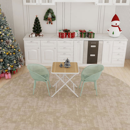 2 Pack Lounge Chair Set &amp; Folding Square Table