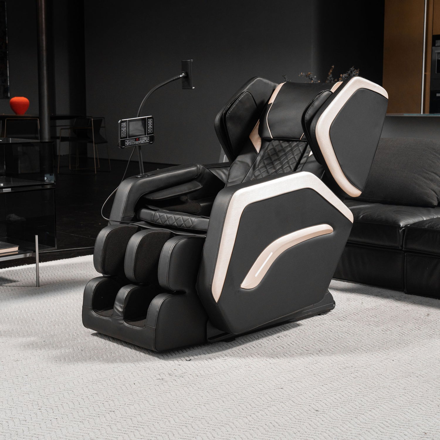 Zero Gravity Massage Chair Recliner &amp; 10 Massage Heads And Full Body Air Pressure - Black