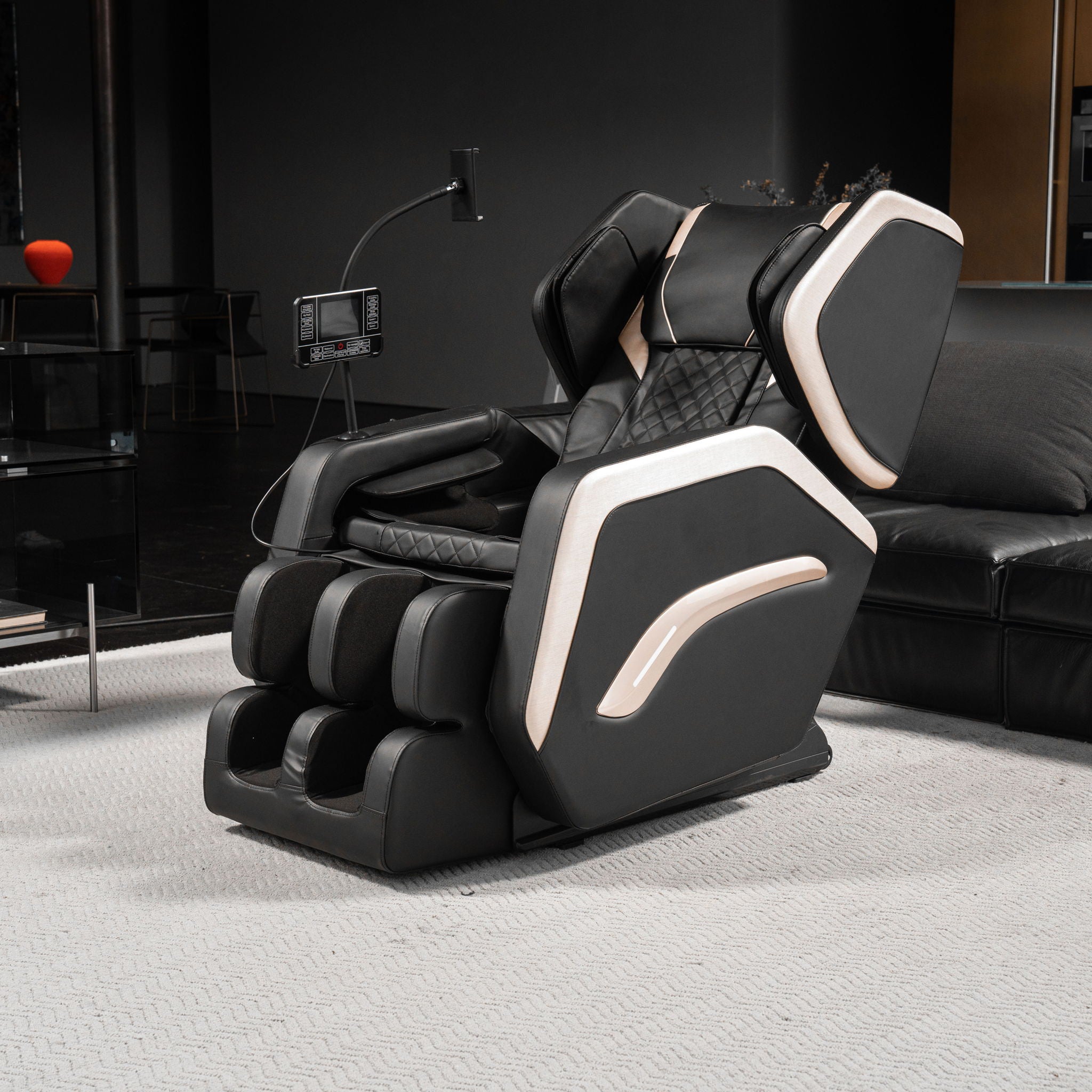Zero Gravity Massage Chair Recliner &amp; 10 Massage Heads And Full Body Air Pressure - Black