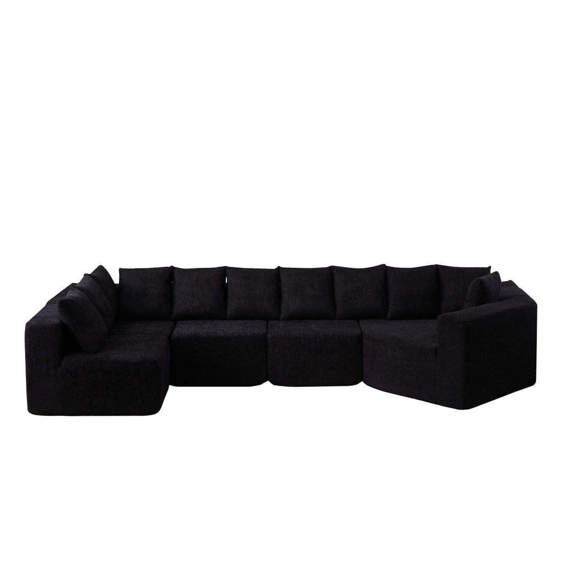 L - Shaped Modular Sofa With Deep Seat And 11 Pillows