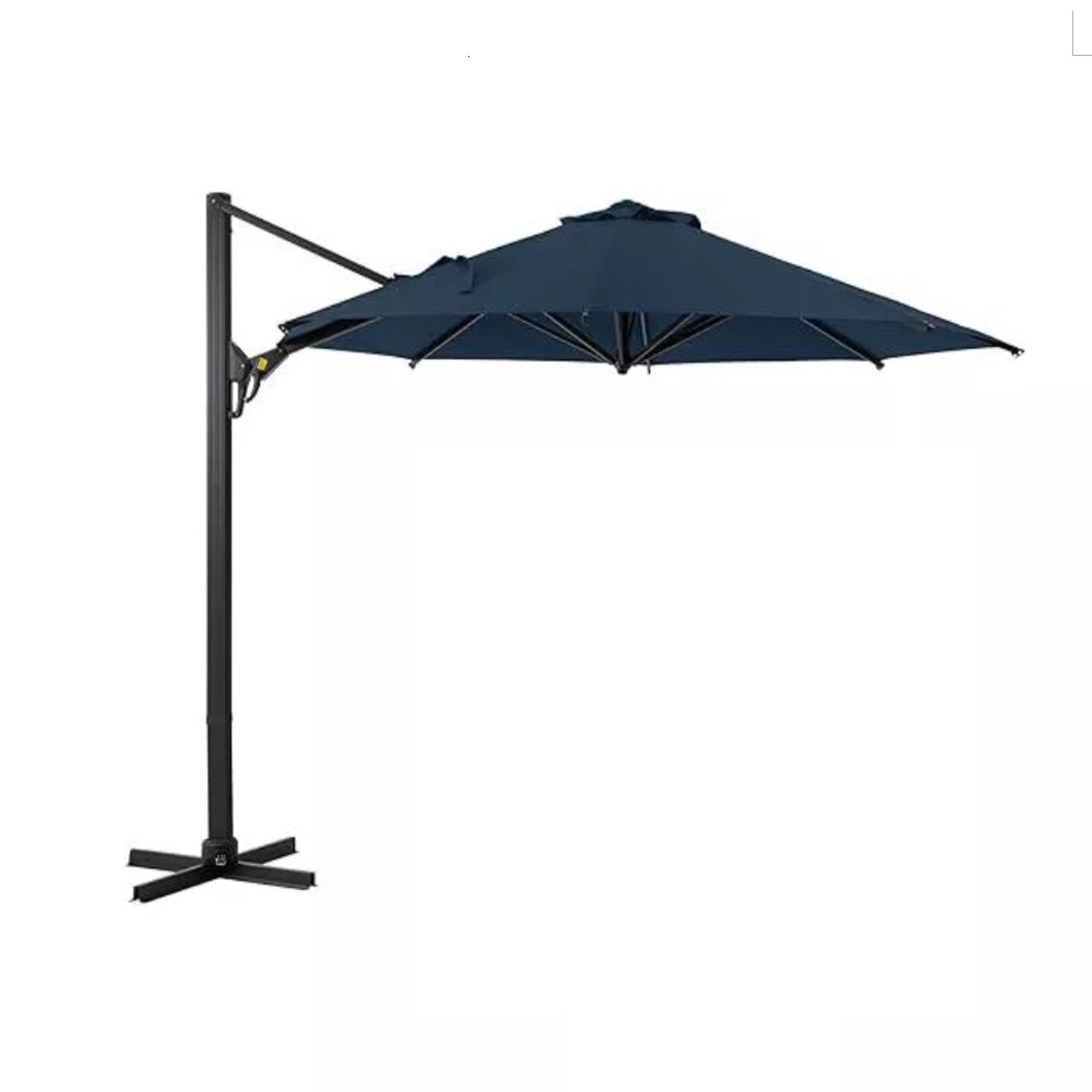 Round Cantilever Patio Umbrella With 360 Rotation &amp; Infinite Tilt Adjustment