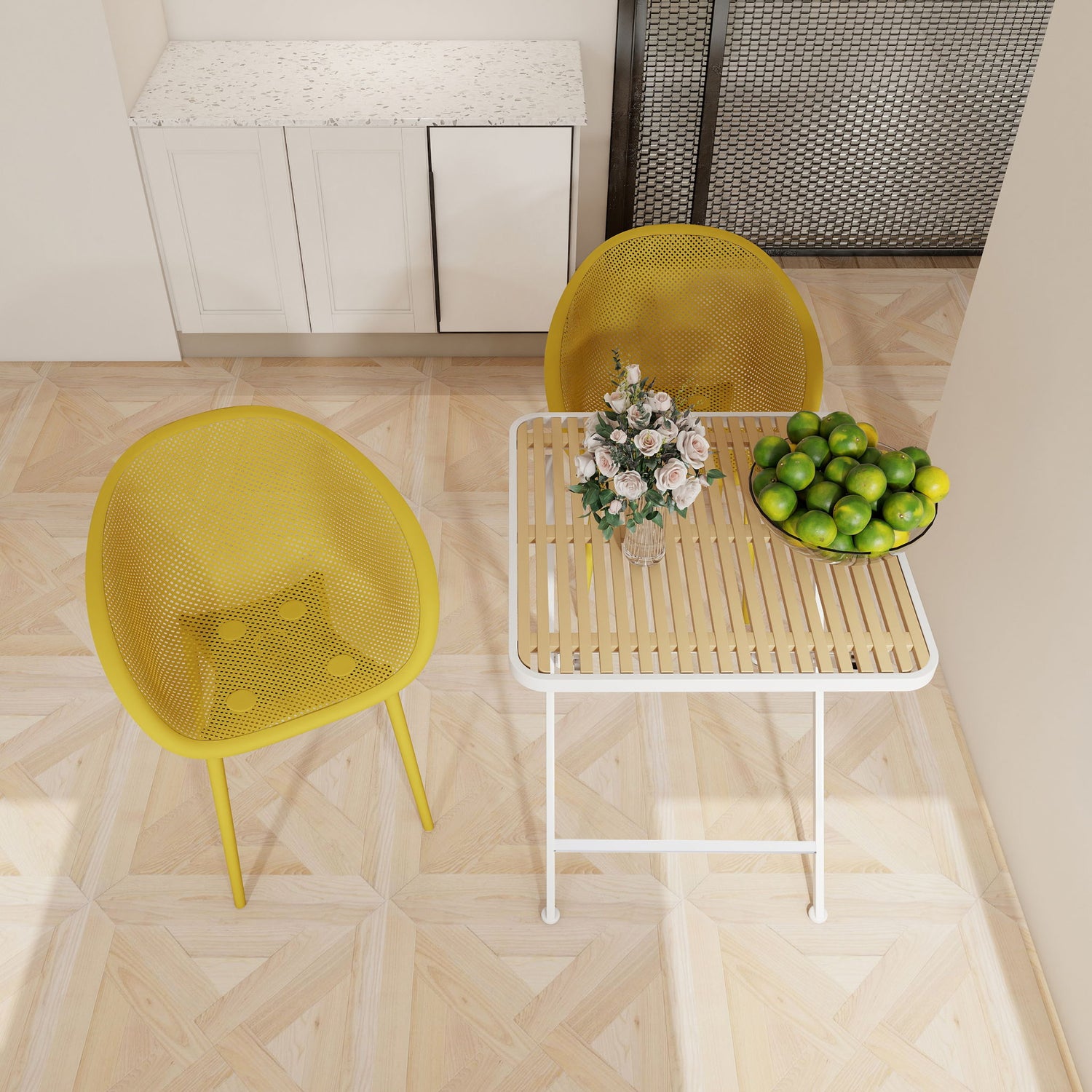 2 Pack Lounge Chair Set &amp; Folding Square Table