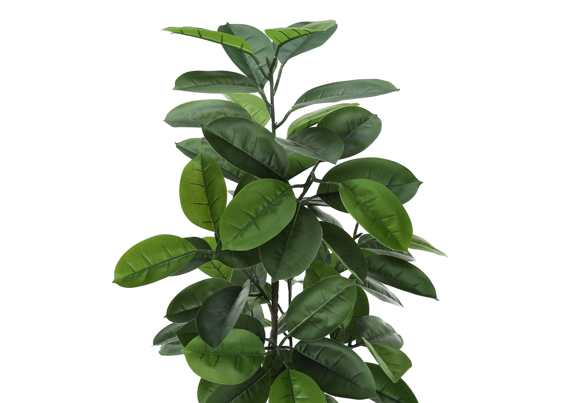 52&quot; Tall, Artificial Plant, Rubber Tree, Indoor, Faux, Fake, Floor, Greenery, Potted, Real Touch, Decorative - Green / Black