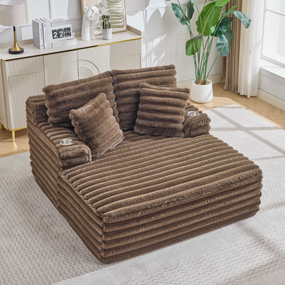 Oversized Chaise Lounge Chair Indoor With Pillows For Living Room